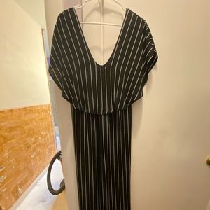 Mind Code striped wide leg jumpsuit
